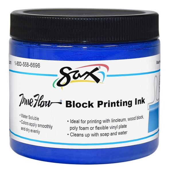 True Flow Water Soluble Block Printing Ink, 1 Pint Jar, Primary Blue